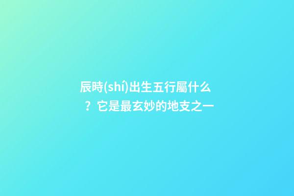 辰時(shí)出生五行屬什么？它是最玄妙的地支之一